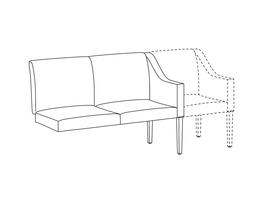 Two Place Sofa / Add-A-Seat / Accepts Seat on Right