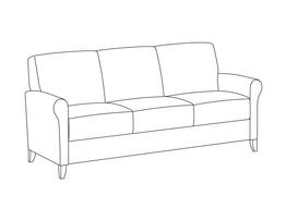 Three Place Sofa / Fully Upholstered