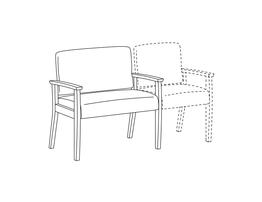 Bariatric Chair / Wood Arms / Accepts Seat on Right
