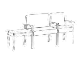 Bariatric Chair / Wood Arms / Accepts Any Table on Left and Seat on Right