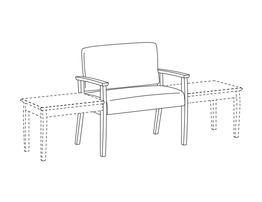 Bariatric Chair / Wood Arms / Accepts Any Table on Left and Right
