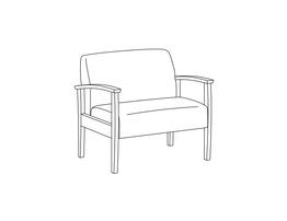 Bariatric Lounge Chair / Wood Arms