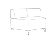 Curved Corner Lounge Section / Low Back
