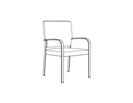 High Back Side Chair / Rounded Arm