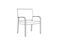 High Back Bariatric Side Chair / Rounded Arm