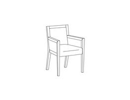 Side Chair Closed Arm / Closed Wood Back