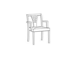 Stacking Open Arm Side Chair / Horizontal Design Slat Back