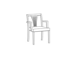 Stacking Open Arm Side Chair / Wheat Design Slat Back