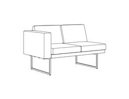 Two Place Seat-Seat / Arm Left / Fully Upholstered