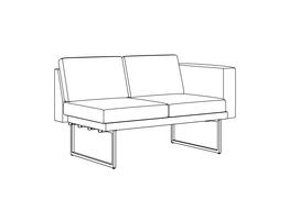 Two Place Seat-Seat / Arm Right / Fully Upholstered