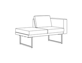 Two Place Bench-Seat / One Arm Right-Bench Left / Fully Upholstered