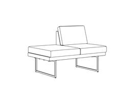 Two Place Bench-Seat / Armless-Bench Left / Fully Upholstered