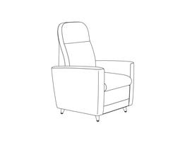 Three Position Recliner / Tapered Brushed Aluminum Legs / Fully Upholstered