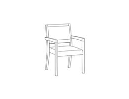 Open Arm Stacking Side Chair / Open Back
