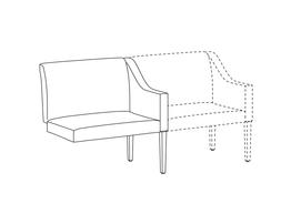 Bariatric Arm Chair / Add-A-Seat / Accepts Seat on Right