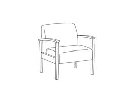 Lounge Chair / Wood Arms