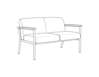 Low Back Two Place Sofa / Urethane Arms