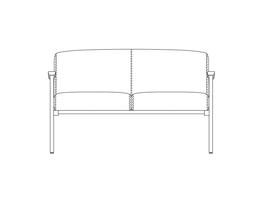 Low Back Two Place Sofa / Urethane Arms