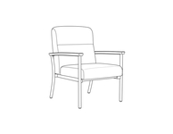 High Back Lounge Chair / Urethane Arms