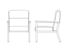 High Back Lounge Chair / Urethane Arms