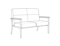 High Back Two Place Sofa / Urethane Arms