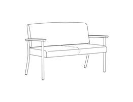 Two Place Sofa / Urethane Arms