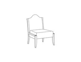 Queen's Armless Lounge Chair / Camel Back