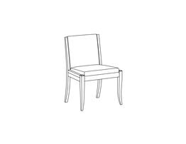 Armless Side Chair / Exposed Wood Back Posts