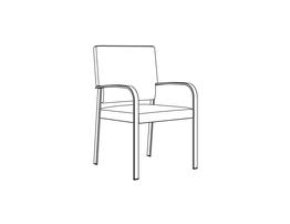 High Back Side Chair / Rounded Arm