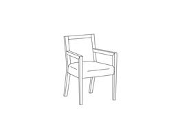 Side Chair Open Arm / Closed Wood Back