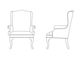 Arm Chair / Upholstered Arm / Cabriole Leg