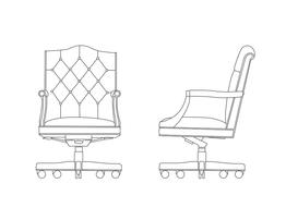 Medium Back Chair / Open Wood Upholstered / Tufted Back