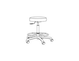 Physician Stool w/ Fully Upholstered Round Seat