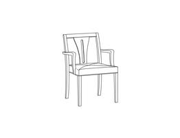 Stacking Open Arm Side Chair / Vertical Design Slat Back