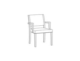 Stacking Open Arm Side Chair / Fully Upholstered Back