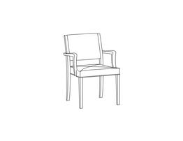 Stacking Open Arm Side Chair / Fully Upholstered Back