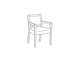 Open Arm / Open Wood Back Dining Chair (Edge 385)